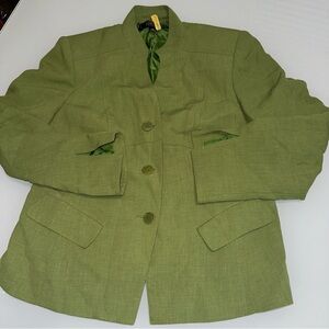 Kasper Green  Jacket Blazer Jacket Size 12 P S8 Petite